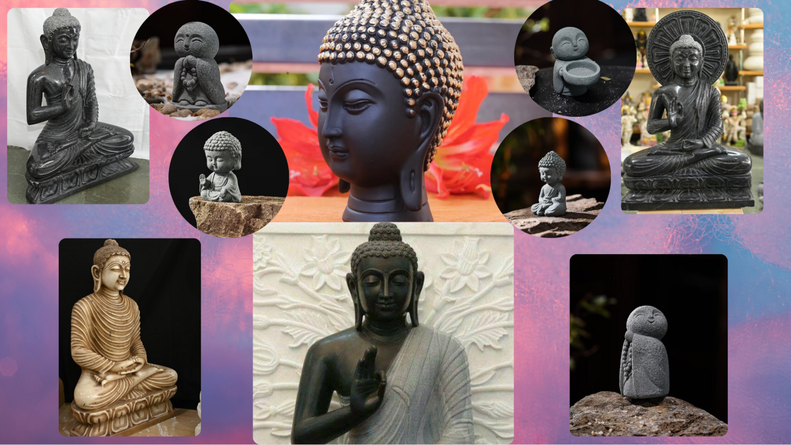 Buddha marble sculptures 